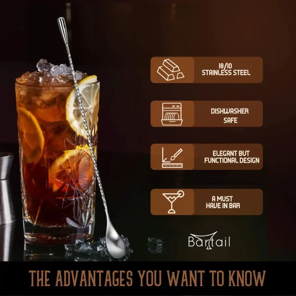 cuchara mezcladora para bartenders