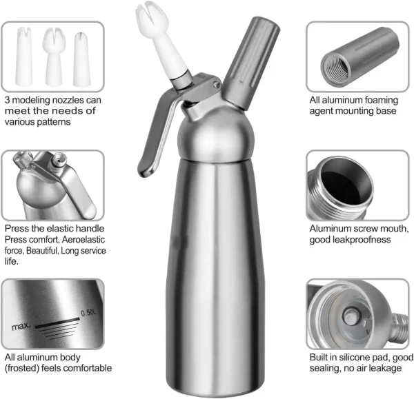 Dispensador profesional crema batida 500ml